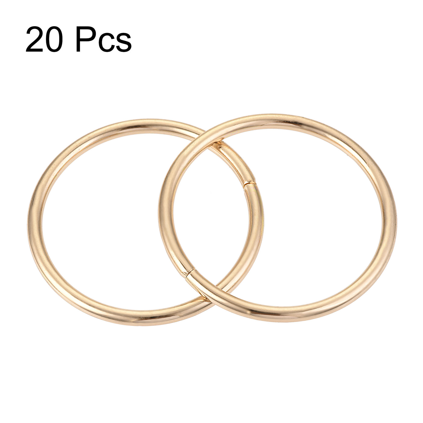 uxcell Uxcell 40mm Metal O Rings Non-Welded for Straps Bags Belts DIY Gold Tone 20pcs