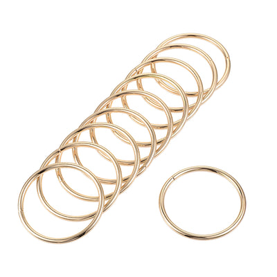 Harfington Uxcell 40mm Metal O Rings Non-Welded for Straps Bags Belts DIY Gold Tone 20pcs