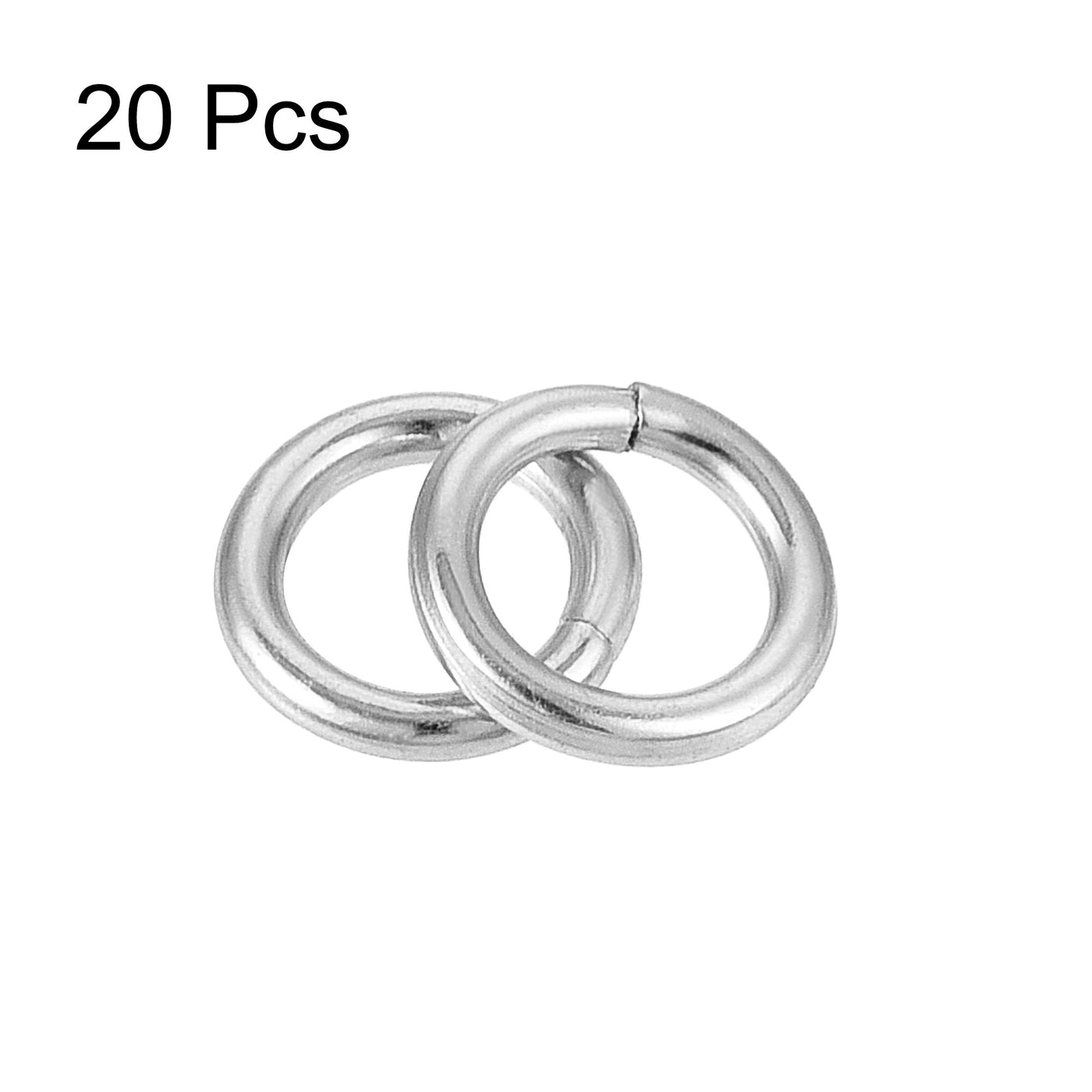 uxcell Uxcell 5mm Metal O Rings Non-Welded for Straps Bags Belts DIY Silver Tone 20pcs