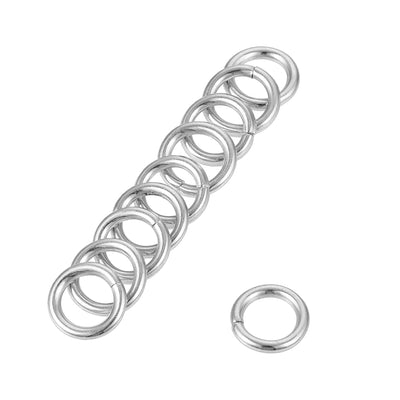Harfington Uxcell 5mm Metal O Rings Non-Welded for Straps Bags Belts DIY Silver Tone 20pcs
