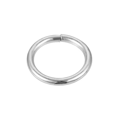 Harfington Uxcell 8mm Metal O Rings Non-Welded for Straps Bags Belts DIY Silver Tone 50pcs