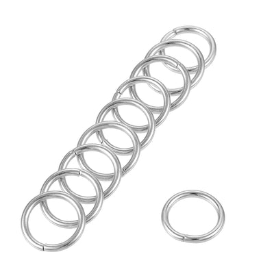 Harfington Uxcell 8mm Metal O Rings Non-Welded for Straps Bags Belts DIY Silver Tone 50pcs