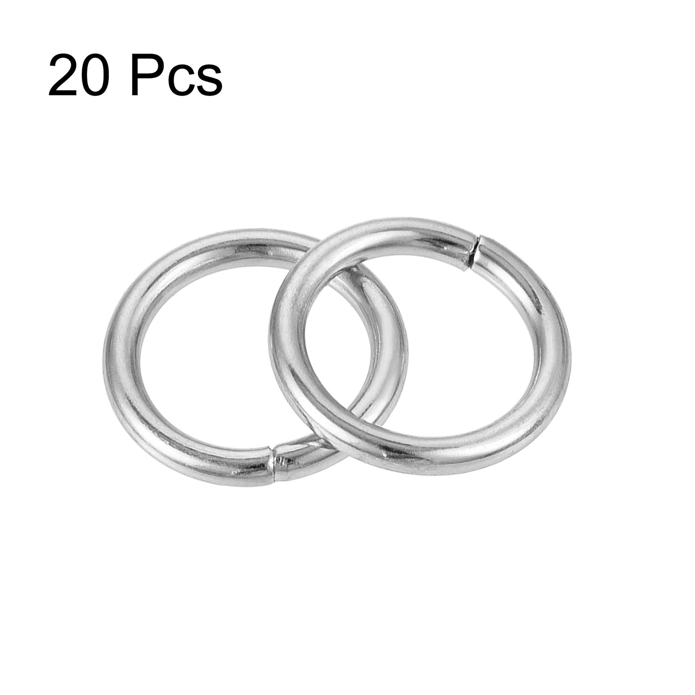 uxcell Uxcell 10mm Metal O Rings Non-Welded for Straps Bags Belts DIY Silver Tone 20pcs