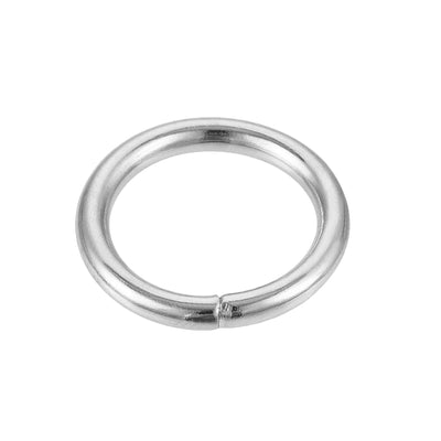 Harfington Uxcell 10mm Metal O Rings Non-Welded for Straps Bags Belts DIY Silver Tone 50pcs