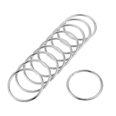 Harfington Uxcell 40mm Metal O Rings Non-Welded for Straps Bags Belts DIY Silver Tone 20pcs