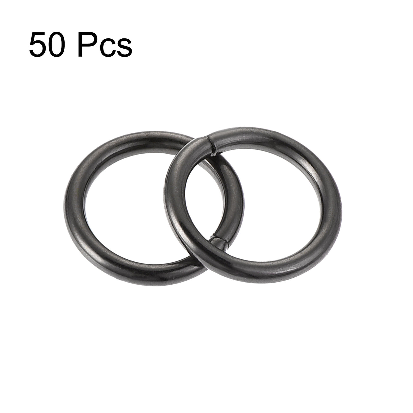 uxcell Uxcell 10mm Metal O Rings Non-Welded for Straps Bags Belts DIY Black 50pcs