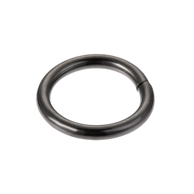 Harfington Uxcell 10mm Metal O Rings Non-Welded for Straps Bags Belts DIY Black 50pcs
