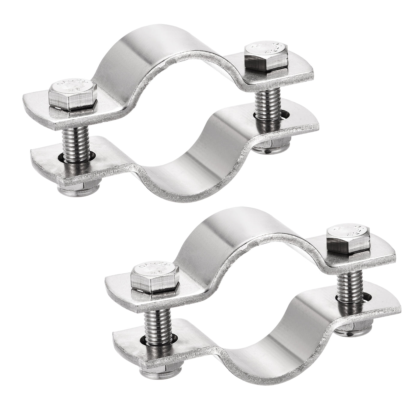 Uxcell Uxcell Wall Mount Ceiling Mount Pipe Support, 304 Stainless Steel Pipe Bracket Clamp for 58mm Pipe 2pcs