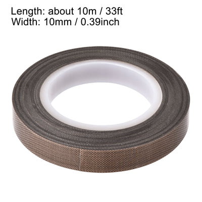 Harfington Uxcell Heat Resistant Tape High Temperature Tape PTFE Film Adhesive Tape 19mm Width 10m 33ft Length Brown