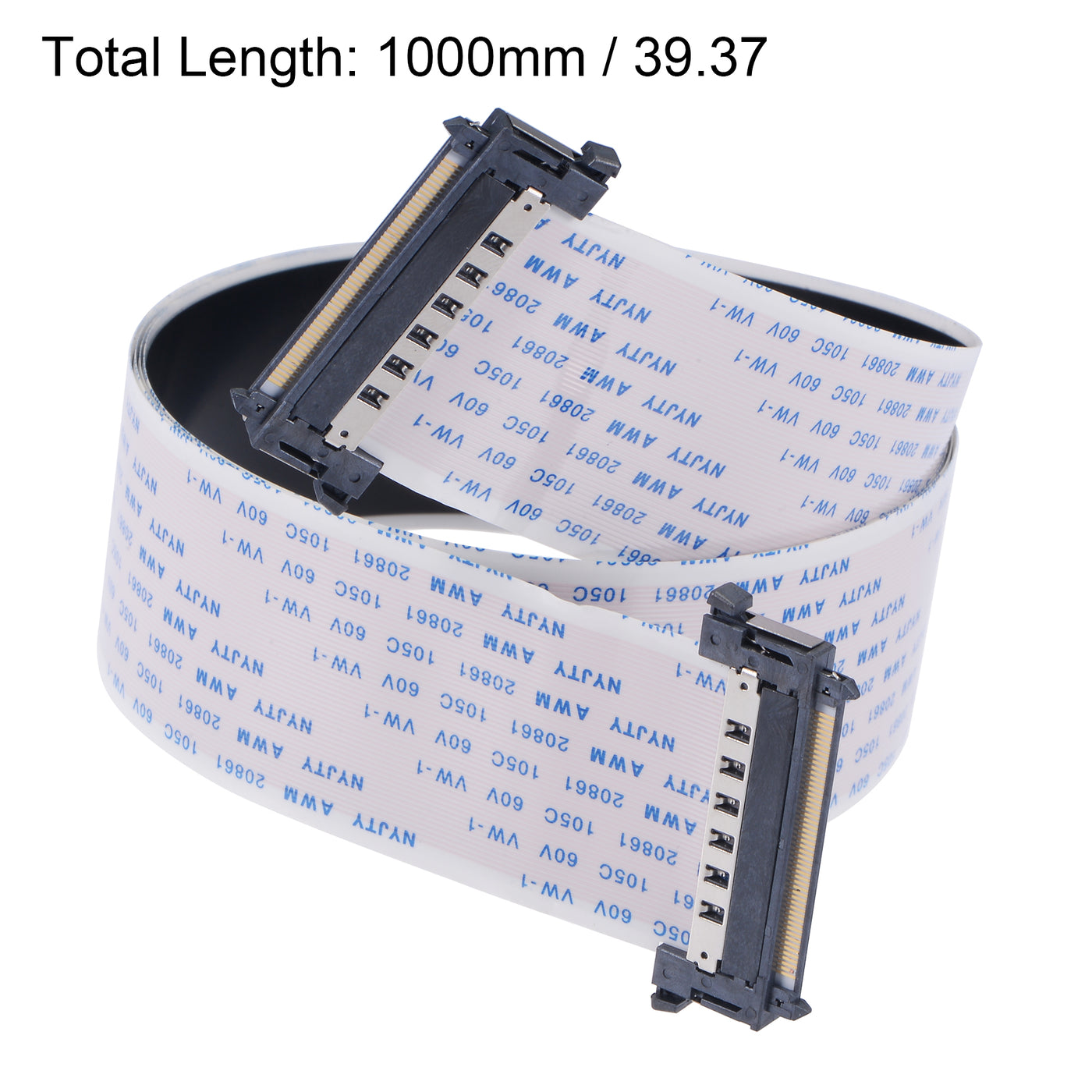 uxcell Uxcell FFC FPC Cable 0.5mm Pitch 51 Pin 1000mm Flat Ribbon Cable for LCD Screen