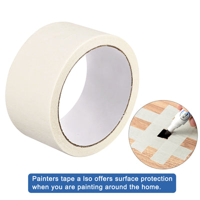 Harfington Painters Tape Adhesive Painting Tape 1.97 Inches x 21.87 Yards White 3 Pcs
