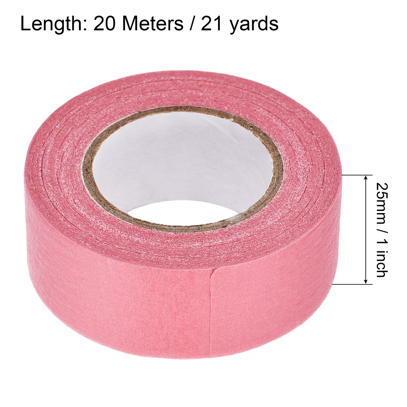 uxcell Uxcell 6Pcs 25mm 1 inch Wide 20m 21 Yards Masking Tape Painters Tape Rolls Pink