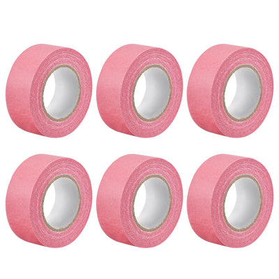 Harfington Uxcell 6Pcs 25mm 1 inch Wide 20m 21 Yards Masking Tape Painters Tape Rolls Pink