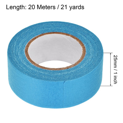 Harfington Uxcell 6Pcs 25mm 1 inch Wide 20m 21 Yards Masking Tape Painters Tape Rolls Light blue