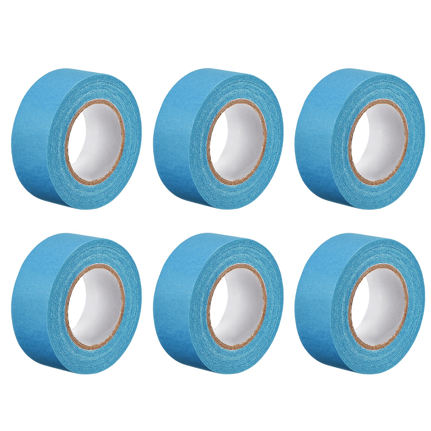 uxcell Uxcell 6Pcs 25mm 1 inch Wide 20m 21 Yards Masking Tape Painters Tape Rolls Light blue