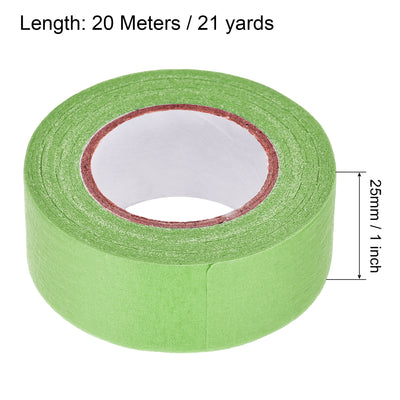 Harfington Uxcell 3Pcs 25mm 1 inch Wide 20m 21 Yards Masking Tape Painters Tape Rolls Light Green
