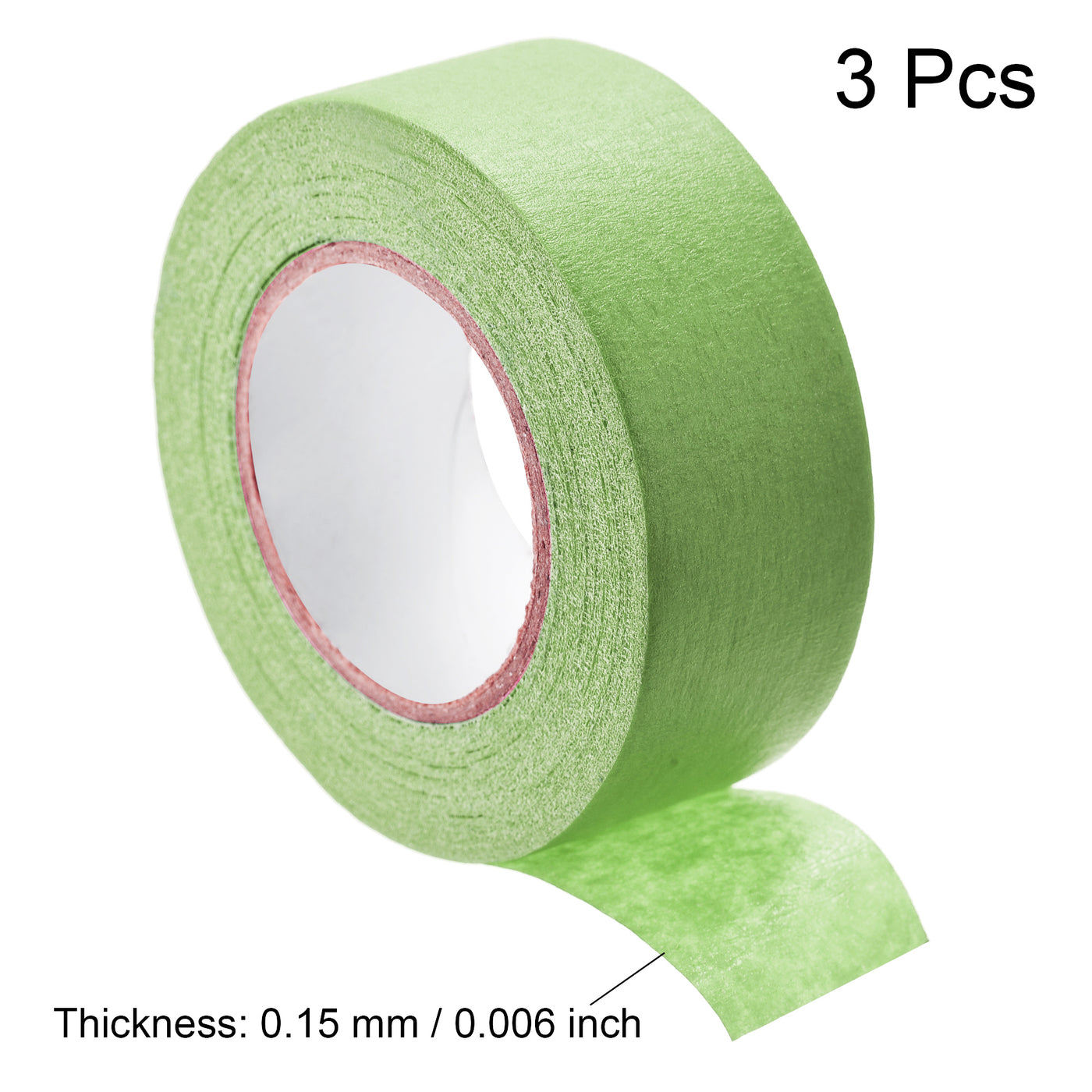 uxcell Uxcell 3Pcs 25mm 1 inch Wide 20m 21 Yards Masking Tape Painters Tape Rolls Light Green