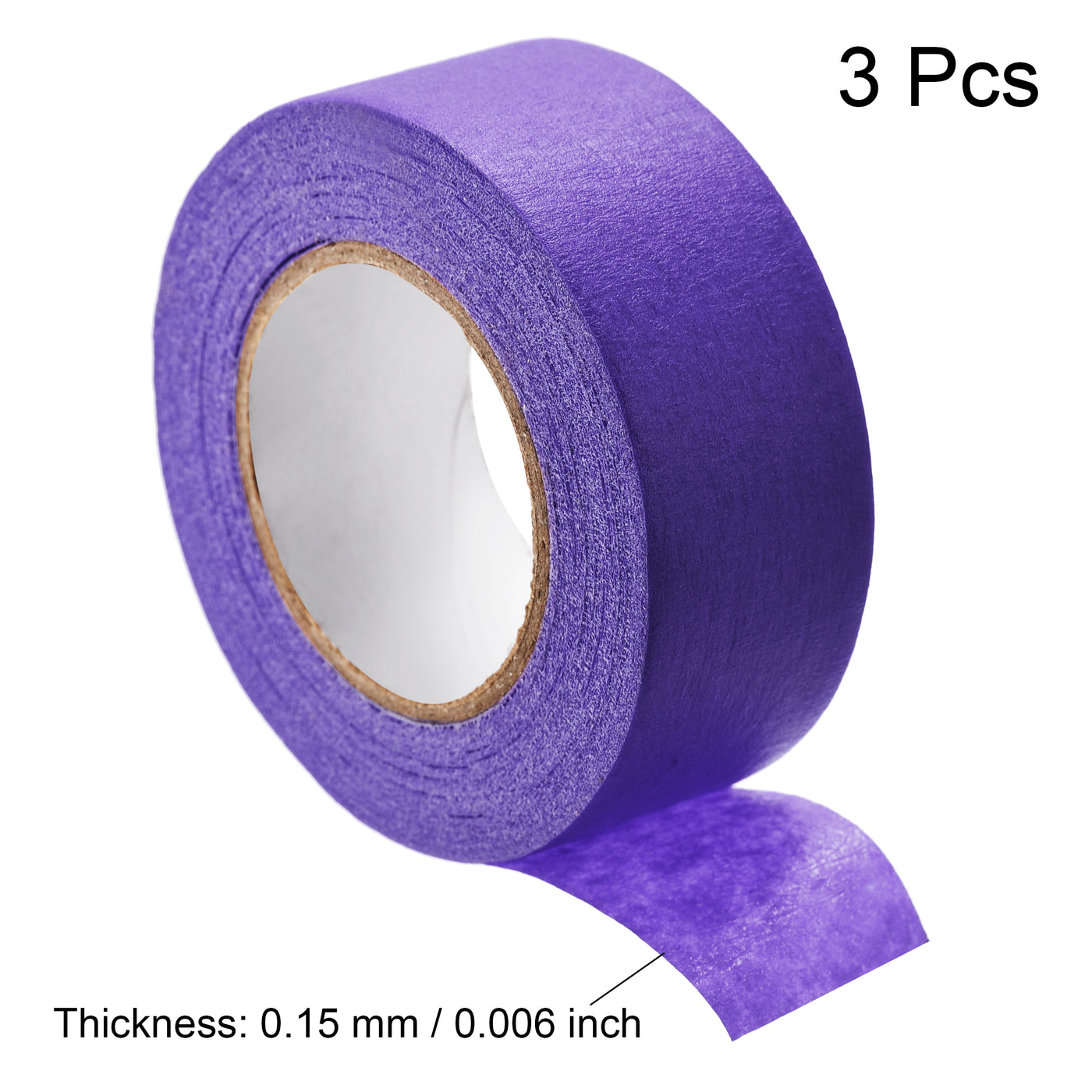 uxcell Uxcell 3Pcs 25mm 1 inch Wide 20m 21 Yards Masking Tape Painters Tape Rolls Purple