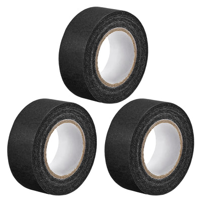 Harfington Uxcell 3Pcs 25mm 1 inch Wide 20m 21 Yards Masking Tape Painters Tape Rolls Black