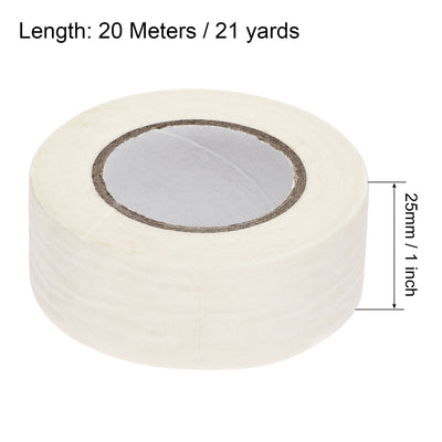 Harfington Uxcell 3Pcs 25mm 1 inch Wide 20m 21 Yards Masking Tape Painters Tape Rolls White