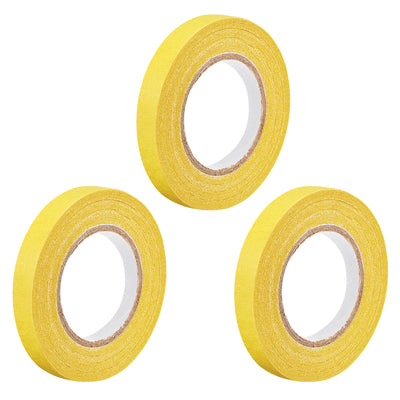 Harfington Uxcell 3Pcs 10mm 0.4 inch Wide 20m 21 Yards Masking Tape Painters Tape Rolls Yellow