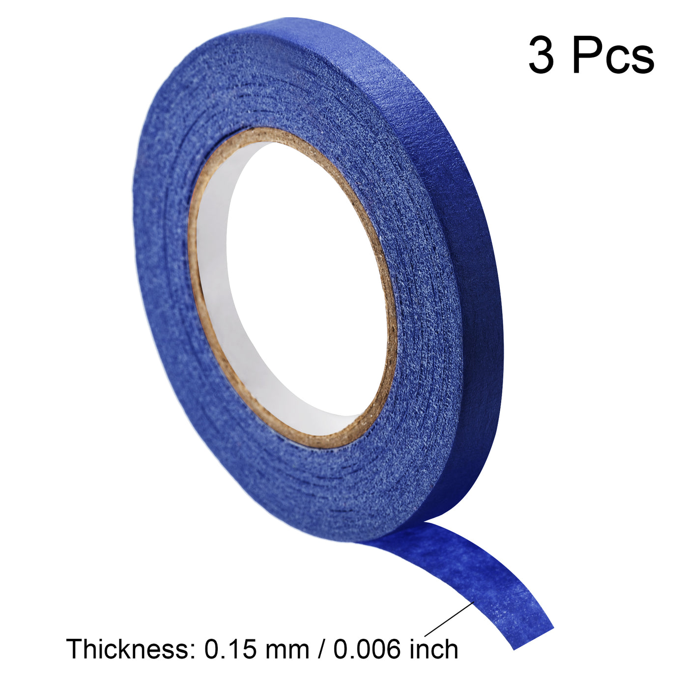 uxcell Uxcell 3Pcs 10mm 0.4 inch Wide 20m 21 Yards Masking Tape Painters Tape Rolls Dark Blue