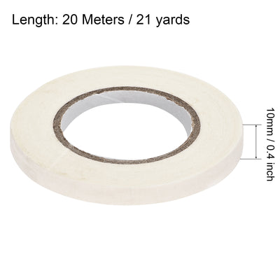 Harfington Uxcell 3Pcs 10mm 0.4 inch Wide 20m 21 Yards Masking Tape Painters Tape Rolls White