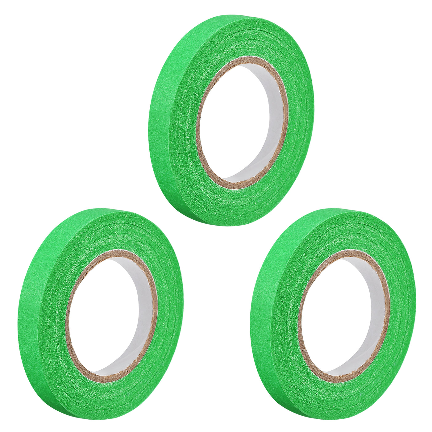 uxcell Uxcell 3Pcs 10mm 0.4 inch Wide 20m 21 Yards Masking Tape Painters Tape Rolls Dark Green