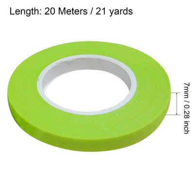 Harfington Uxcell 6Pcs 7mm 0.28 inch Wide 20m 21 Yards Masking Tape Painter Tape Rolls Light Green