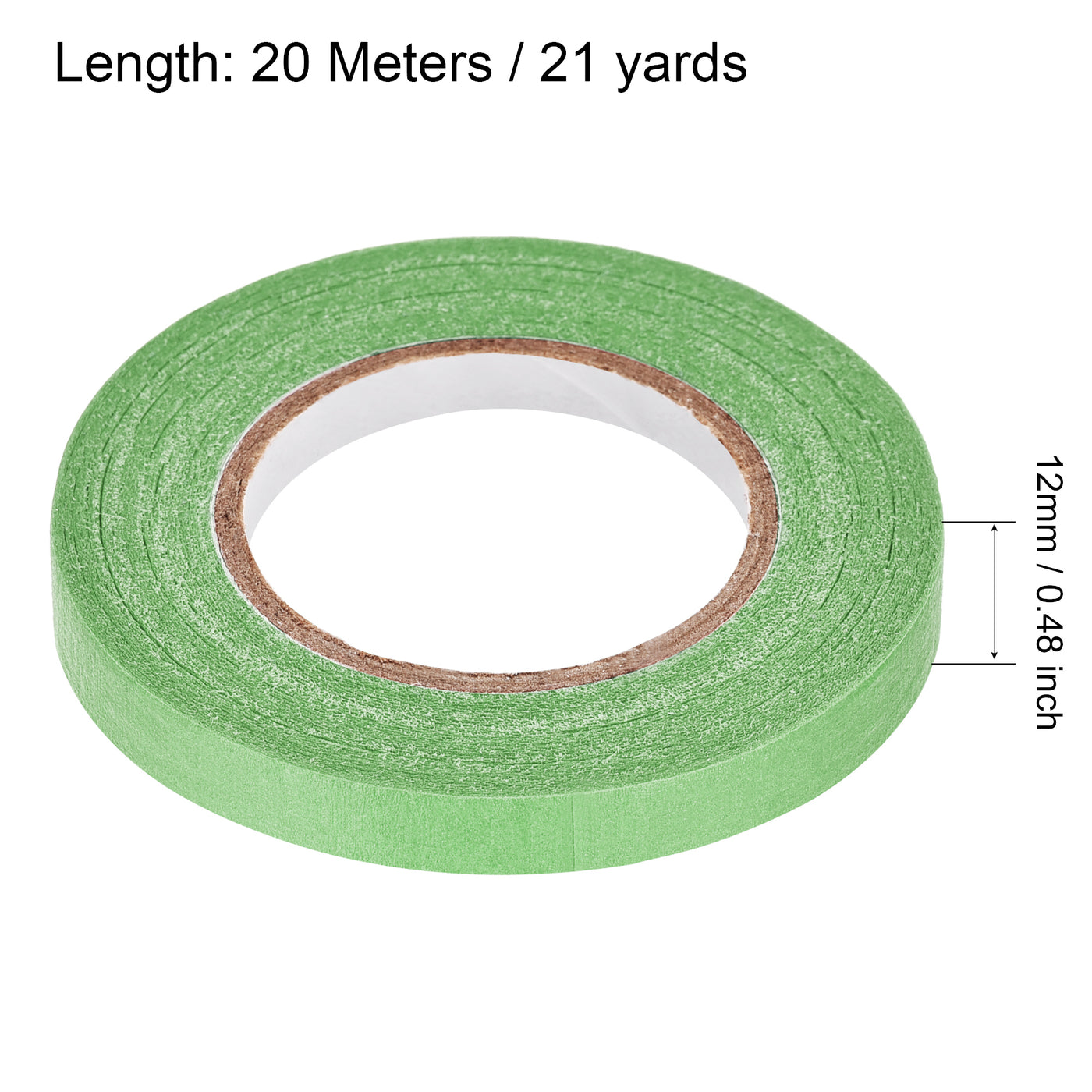 uxcell Uxcell 3Pcs 12mm 0.48 inch Wide 20m 21 Yards Masking Tape Painter Tape Roll Light Green