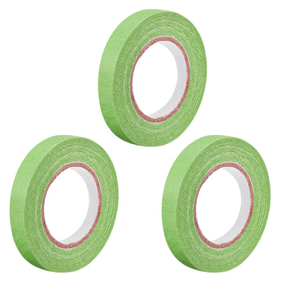 Harfington Uxcell 3Pcs 12mm 0.48 inch Wide 20m 21 Yards Masking Tape Painter Tape Roll Light Green