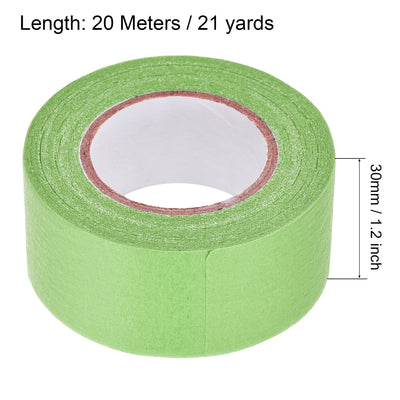 Harfington Uxcell 3Pcs 30mm 1.2 inch Wide 20m 21 Yards Masking Tape Painter Tape Rolls Light Green