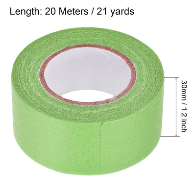 Harfington Uxcell 6Pcs 30mm 1.2 inch Wide 20m 21 Yards Masking Tape Painter Tape Rolls Light Green