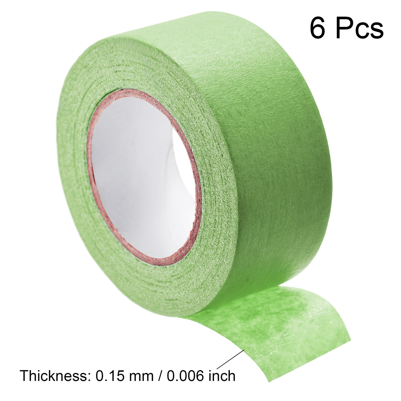 uxcell Uxcell 6Pcs 30mm 1.2 inch Wide 20m 21 Yards Masking Tape Painter Tape Rolls Light Green