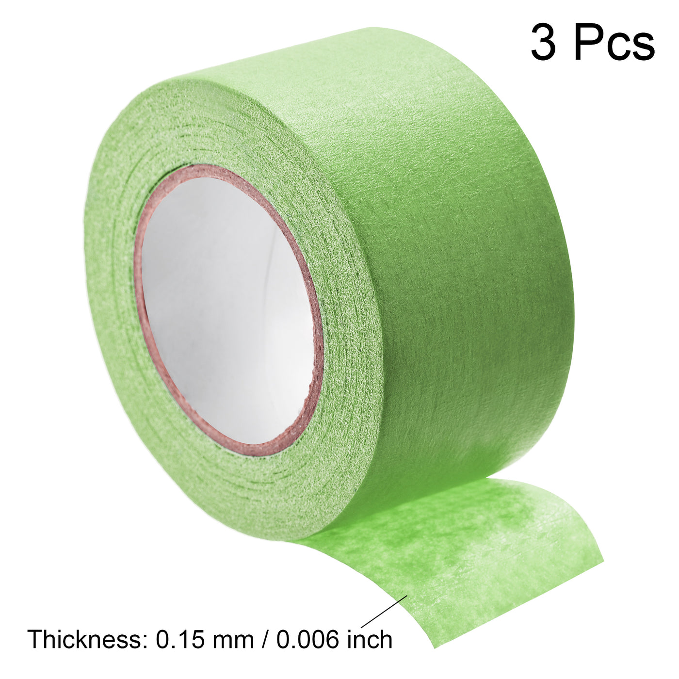 uxcell Uxcell 3Pcs 40mm 1.6 inch Wide 20m 21 Yards Masking Tape Painter Tape Rolls Light Green