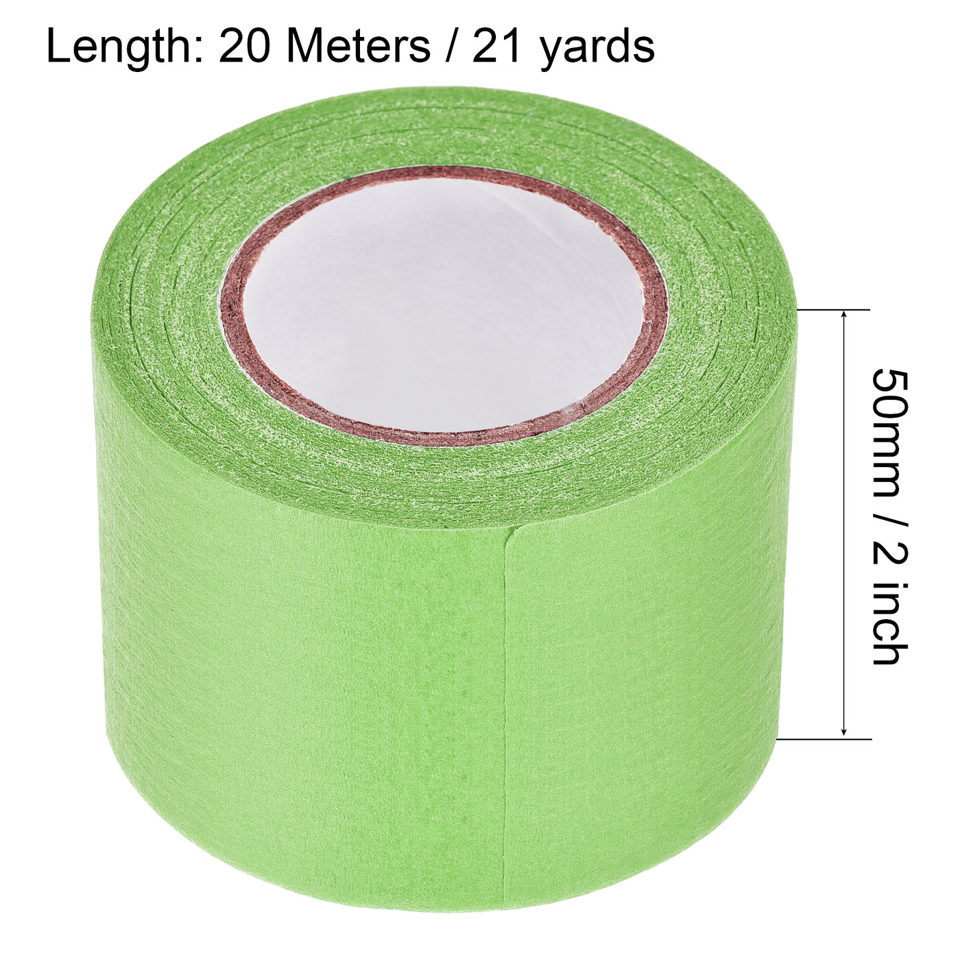 uxcell Uxcell 50mm 2 inch Wide 20m 21 Yards Masking Tape Painters Tape Rolls Light Green