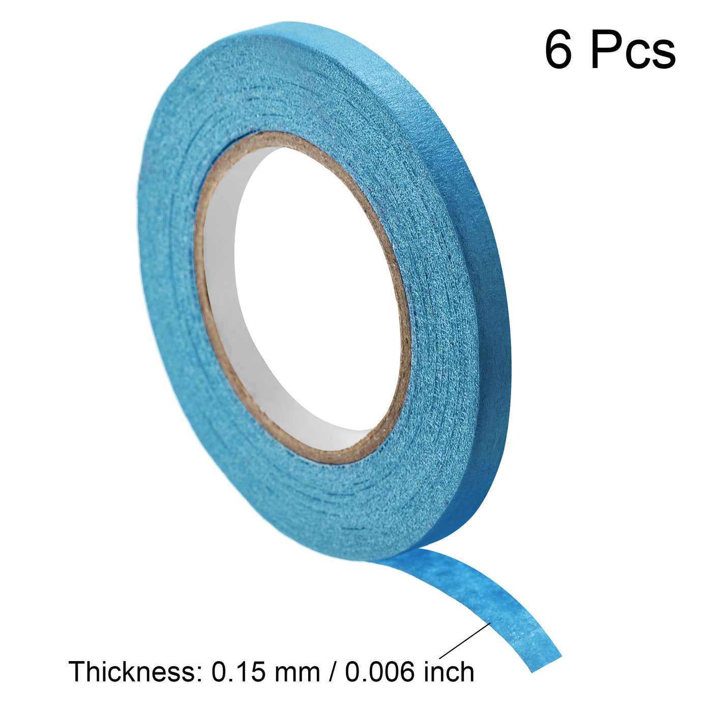 uxcell Uxcell 6Pcs 7mm 0.28 inch Wide 20m 21 Yards Masking Tape Painters Tape Rolls Light Blue