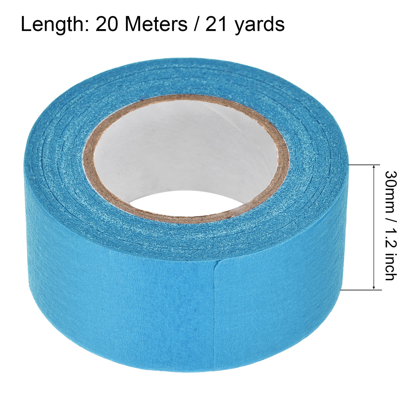 uxcell Uxcell 3Pcs 30mm 1.2 inch Wide 20m 21 Yards Masking Tape Painters Tape Rolls Light Blue