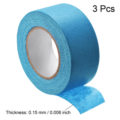 Harfington Uxcell 3Pcs 30mm 1.2 inch Wide 20m 21 Yards Masking Tape Painters Tape Rolls Light Blue