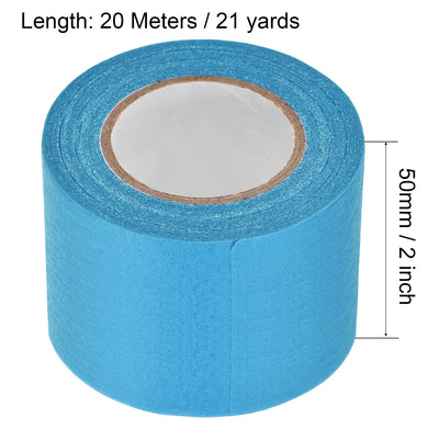 Harfington Uxcell 3Pcs 50mm 2 inch Wide 20m 21 Yards Masking Tape Painters Tape Rolls Light Blue