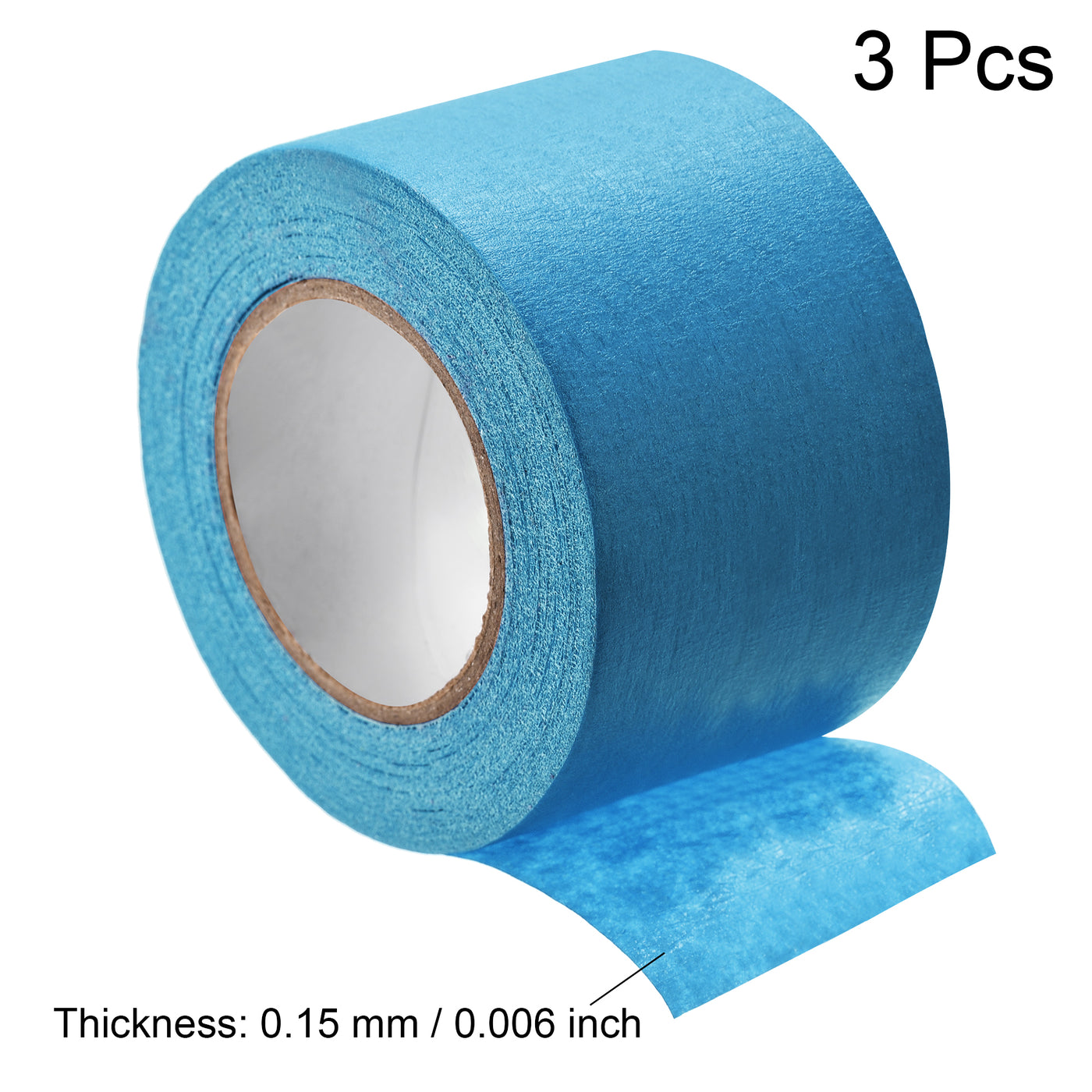 uxcell Uxcell 3Pcs 50mm 2 inch Wide 20m 21 Yards Masking Tape Painters Tape Rolls Light Blue