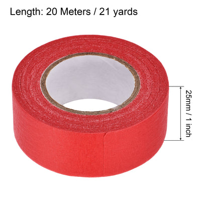 Harfington Uxcell 6Pcs 25mm 1 inch Wide 20m 21 Yards Masking Tape Painters Tape Rolls 6 Colors
