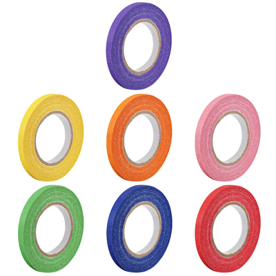 Harfington Uxcell 7Pcs 5mm 0.2 Inch Wide 20m 21 Yards Masking Tape Painters Tape Rolls 7 Colors