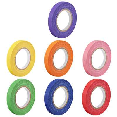 Harfington Uxcell 7Pcs 10mm 0.4 Inch Wide 20m 21 Yards Masking Tape Painters Tape Rolls 7 Colors