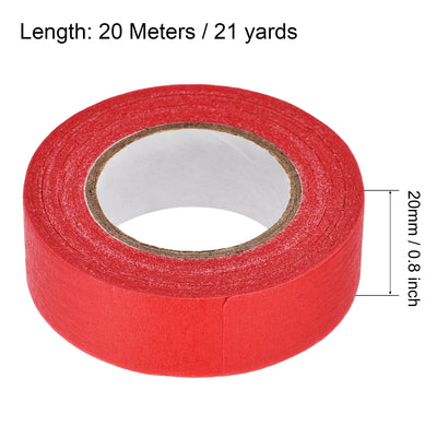 Harfington Uxcell 7Pcs 20mm 0.8 Inch Wide 20m 21 Yards Masking Tape Painters Tape Rolls 7 Colors