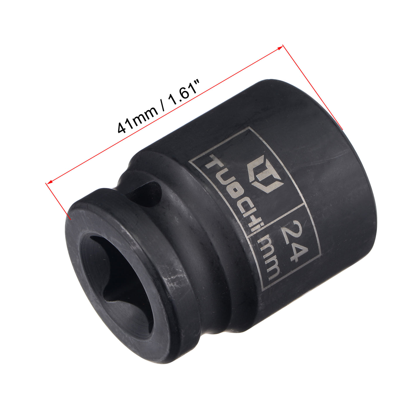 uxcell Uxcell 1/2" Drive by 24mm 6-Point Impact Socket, CR-V Steel 1.61" Length, Shallow Metric Sizes