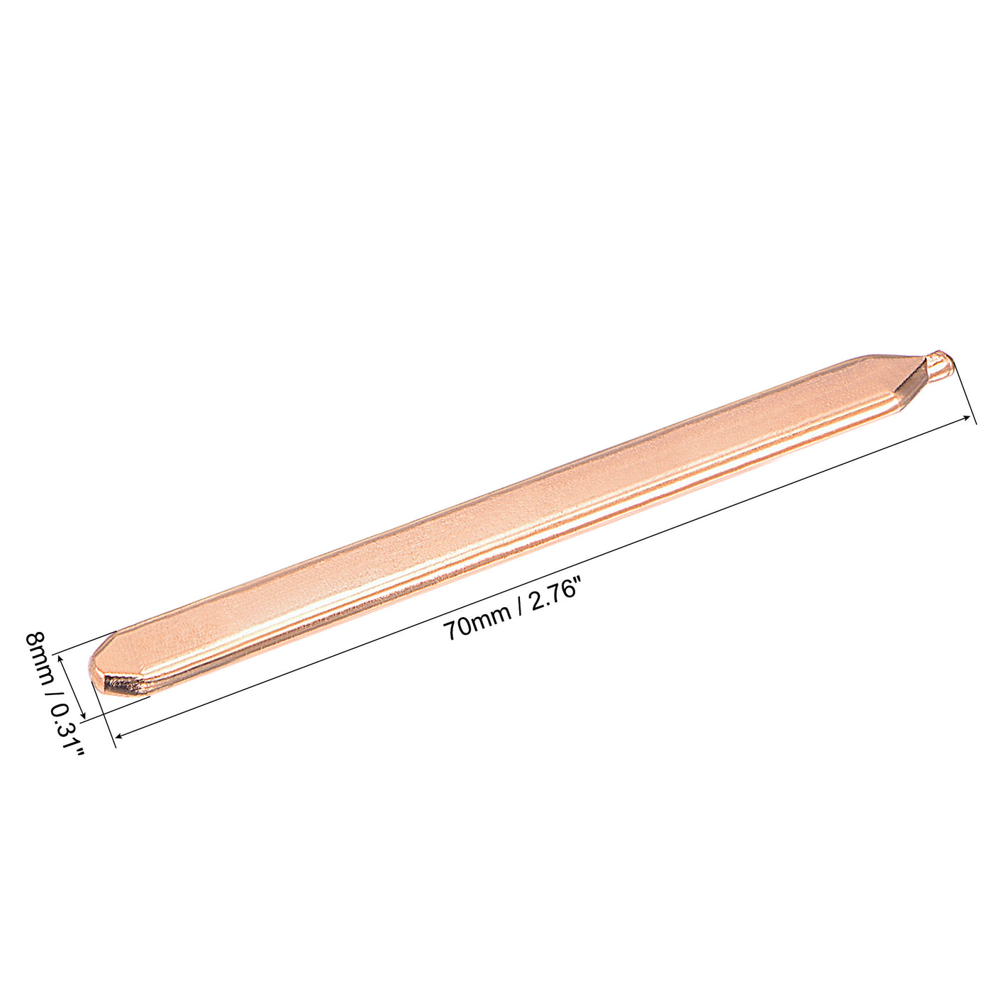 uxcell Uxcell Copper Flat Heat Pipe for Cooling Laptop CPU GPU Heatsink 70mm x 8mm x 3mm
