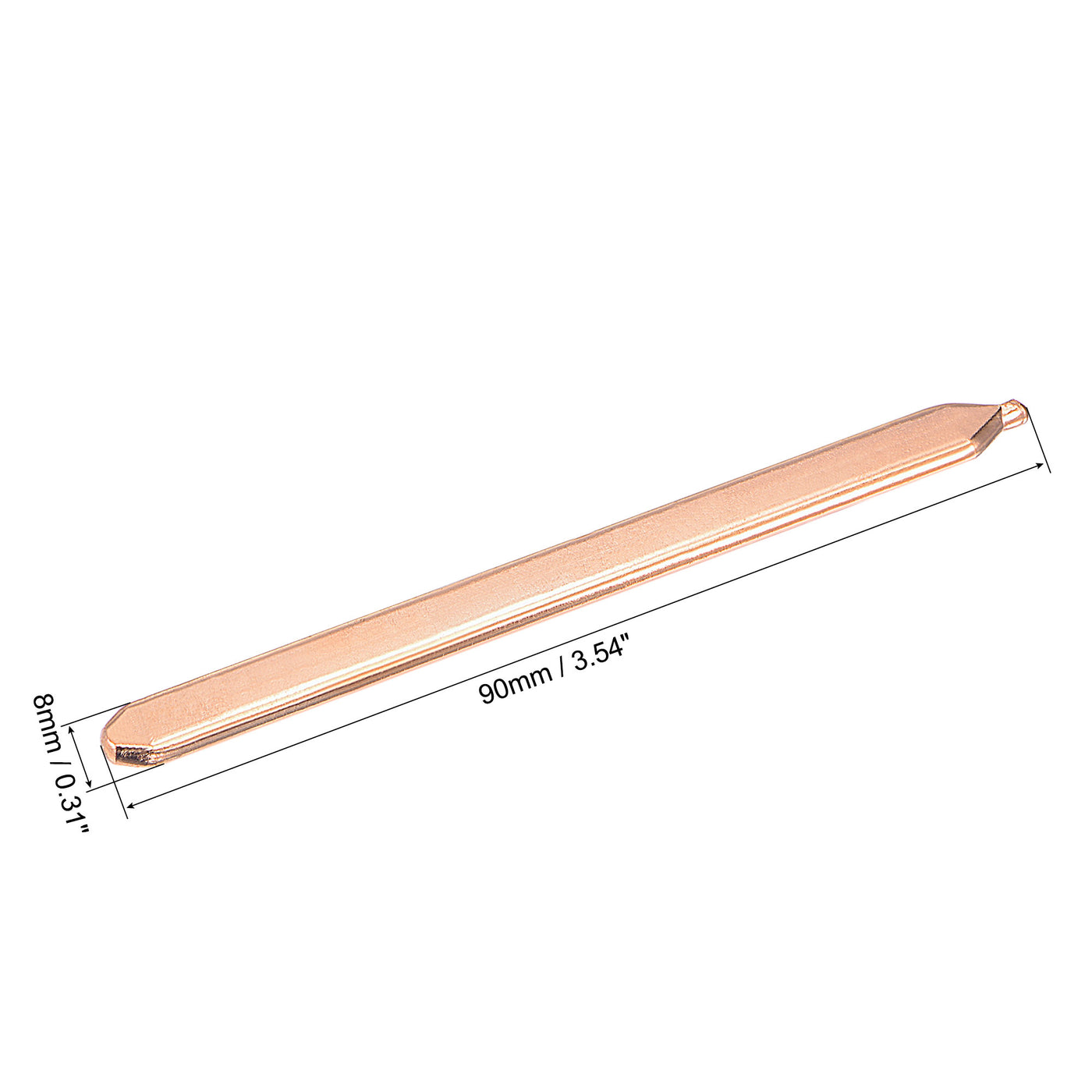 uxcell Uxcell Copper Flat Heat Pipe for Cooling Laptop CPU GPU Heatsink 90mm x 8mm x 3mm