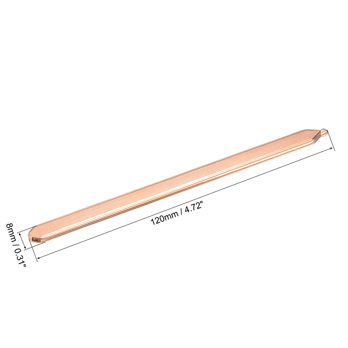 uxcell Uxcell Copper Flat Heat Pipe for Cooling Laptop CPU GPU Heatsink 120mm x 8mm x 3mm