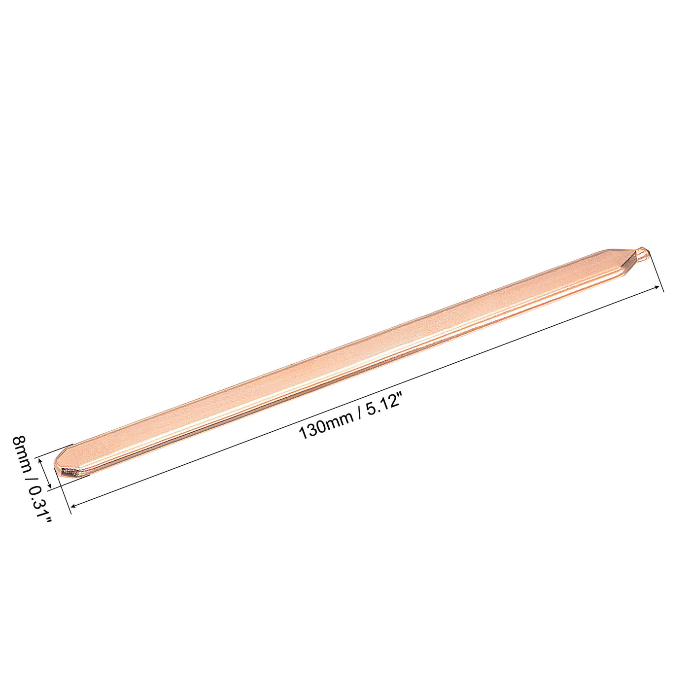 uxcell Uxcell Copper Flat Heat Pipe for Cooling Laptop CPU GPU Heatsink 130mm x 8mm x 3mm